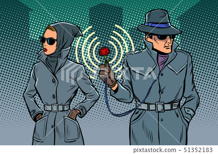 man and woman secret agents, spies 51352183