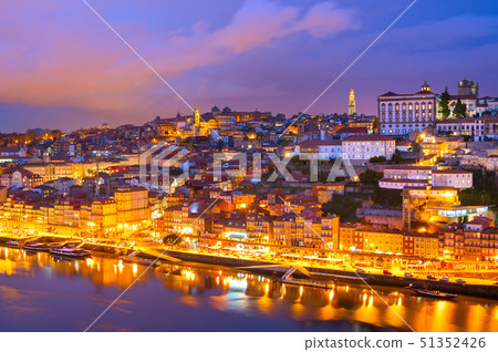 Porto twilight skyline Douro Portugal 51352426