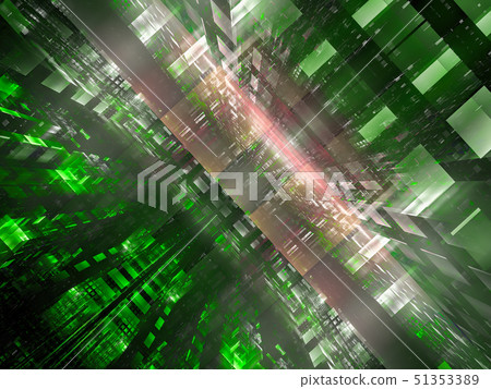 Abstract futuristic portal or data center -...-插圖素材 [51353389] - PIXTA圖庫