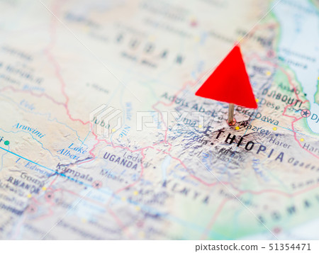 World map with focus on Republic of Ethiopia 51354471
