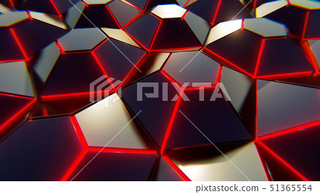 Black blue and orange hexagons background. Modern 51365554