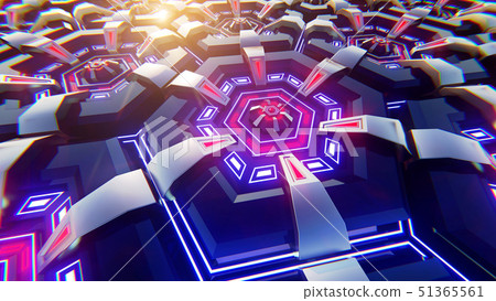 Black blue and orange hexagons background. Modern 51365561