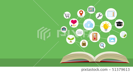 Banner illustration / character space available (business, technology, IT, network, knowledge, study etc.) 51379613