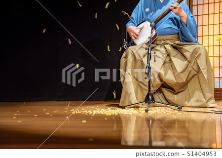 Performance of the shamisen in Tsugaru shamisen hall, Goshogawara city, Aomori prefecture Performance of the shamisen in Tsugaru shamisen hall, Goshogawara city, Aomori prefecture 51404953