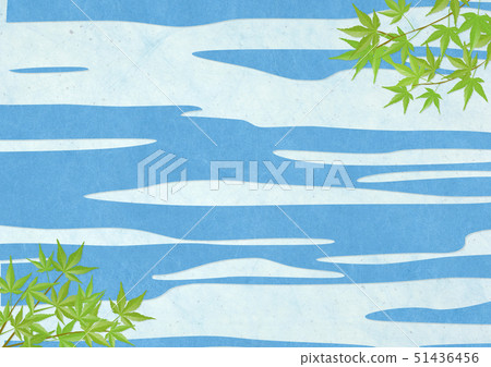 背景材料 - 藍葉 - 日本紙 - 夏日清爽的感覺 - 清爽 - 初夏 51436456