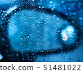 Water droplet on window with blurred background 51481022