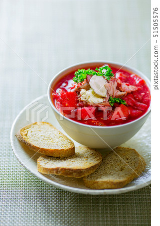Russian national soup borscht with beetroot Russian national soup borscht with beetroot 51505576