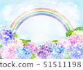 Hydrangea and rainbow blue sky background 51511198