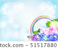 Hydrangea and rainbow background corner 51517880