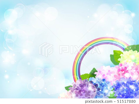 Hydrangea and rainbow background corner 51517880