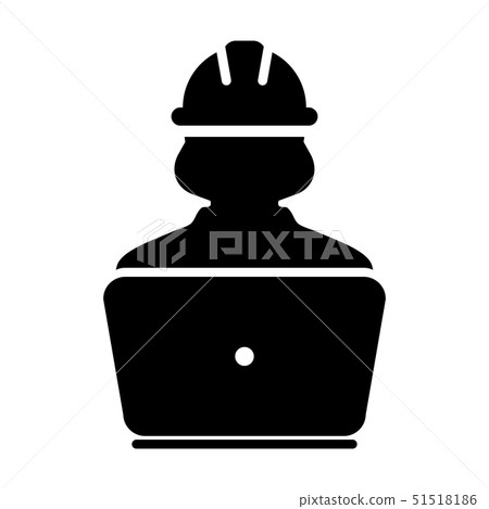 Support icon vector female construction service - Stock Illustration ...