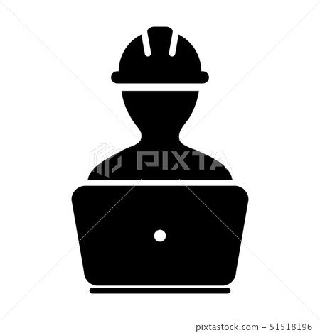 Professional icon vector male construction worker - Stock Illustration ...