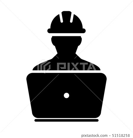 Contractor icon vector male construction service - Stock Illustration ...