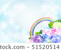Hydrangea and rainbow corner background 51520514