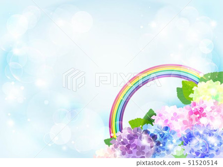 Hydrangea and rainbow corner background 51520514