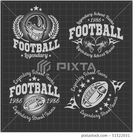 American football vintage vector labels for poster, flyer or t-shirt print. Vector stock. 51522031