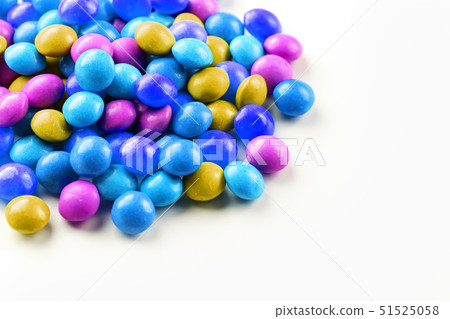 A rainbow of color from multicolored candies A rainbow of color from multicolored candies 51525058