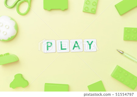 Play concept with toy and objects for child Play concept with toy and objects for child 51554797