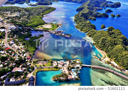 The cityscape of Koror seen from the sky (Republic of Palau) 51602111