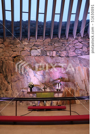 Interior of Temppeliaukion Church in Helsinki. Interior of Temppeliaukion Church in Helsinki. 51630891