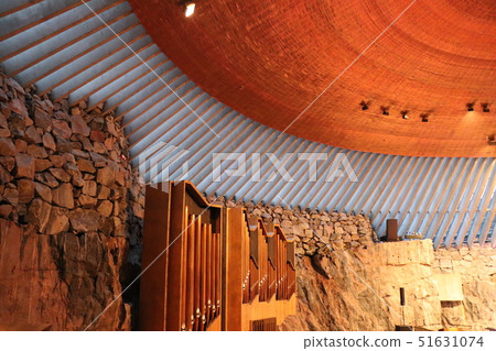 Interior of Temppeliaukion Church in Helsinki. Interior of Temppeliaukion Church in Helsinki. 51631074