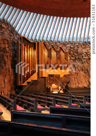 Interior of Temppeliaukion Church in Helsinki. Interior of Temppeliaukion Church in Helsinki. 51631163
