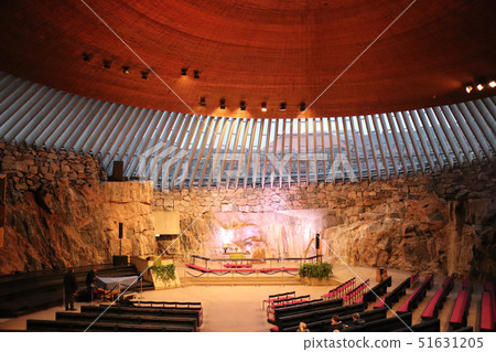 Interior of Temppeliaukion Church in Helsinki. Interior of Temppeliaukion Church in Helsinki. 51631205
