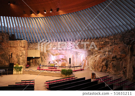 Interior of Temppeliaukion Church in Helsinki. Interior of Temppeliaukion Church in Helsinki. 51631211