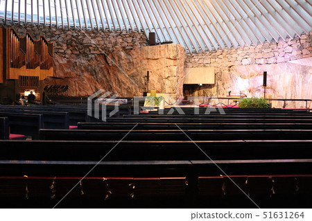 Interior of Temppeliaukion Church in Helsinki. Interior of Temppeliaukion Church in Helsinki. 51631264