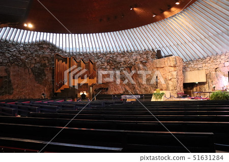 Interior of Temppeliaukion Church in Helsinki. Interior of Temppeliaukion Church in Helsinki. 51631284