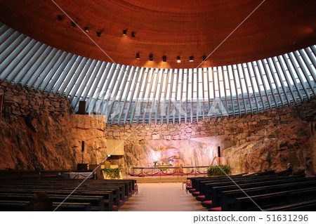 Interior of Temppeliaukion Church in Helsinki. Interior of Temppeliaukion Church in Helsinki. 51631296