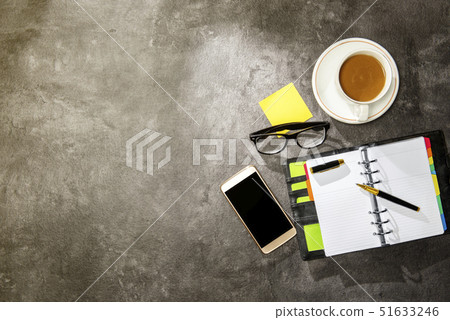 Top view of business desk Top view of business desk 51633246