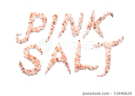 Pink salt pile from Bolivian isolated on white 51640620