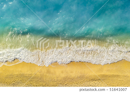 Beautiful beach in Kefalonia, Ionian Islands, Greece. Aerial view. 51641007