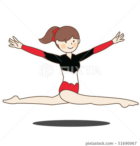 Female gymnast doing gymnastics 51690067