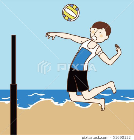Beach volleyball man at sea Beach volleyball man at sea 51690132