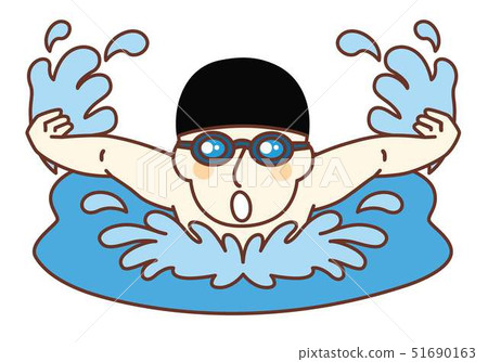 Male swimmer playing butterfly - Stock Illustration [51690163] - PIXTA