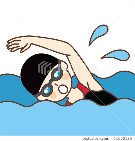 Female swimmer crawling - Stock Illustration [51690189] - PIXTA