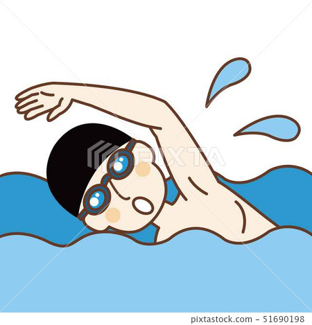 Male player swimmer crawling - Stock Illustration [51690198] - PIXTA