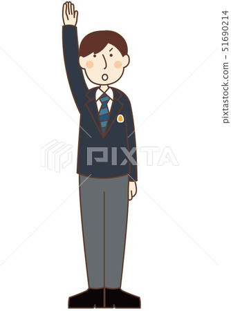 Judo's umpire making a pose 51690214