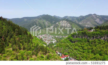 Aerial view of Borjomi city 51691275