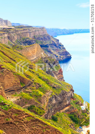 panorama of caldera and rocks, Santorini, Greece panorama of caldera and rocks, Santorini, Greece 51708158