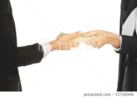 Businessmen with money in hands isolated on white Businessmen with money in hands isolated on white 51726946