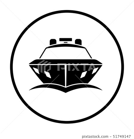 Motor yacht icon front view 51749147