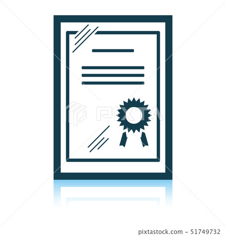 Certificate under glass icon 51749732
