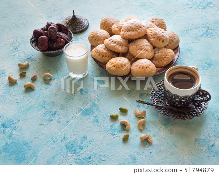 Ramadan Dates Sweets - Arabian cuisine background 51794879
