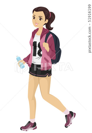 Teen Girl Shorty Casual Illustration 51916199