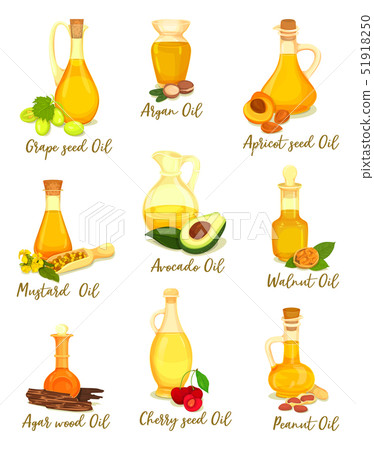 Set of natural oil for cooking and body care, food Set of natural oil for cooking and body care, food 51918250