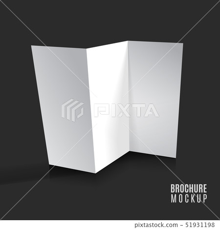 Blank tri-fold brochure design isolated. 51931198