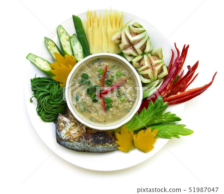 Fish mackerel paste chili spicy with fresh Fish mackerel paste chili spicy with fresh 51987047